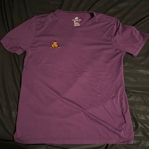 Nike ACG T Shirt Mens Large Purple Orange We Out Here Triangle Logo Outdoor EUC